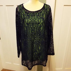 Susan Graver  tank and lace over top set
